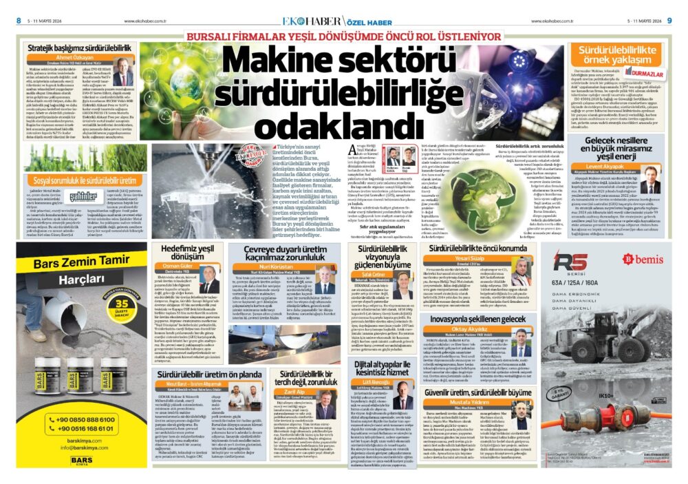 MAC MACHINES, EKO HABER GAZETESİ’NDE SÜRDÜRÜLEBİLİRLİK VİZYONUYLA YER ALDI